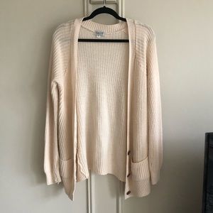 Cream Long Cardigan
